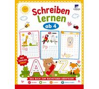 SCHREIBER VERLAG | Buchstaben lernen & Schreiben lernen ab 4 | spielerisch Zahlen und Buchstaben nachspuren: buntes Spiel & Spaß Vorschulheft inklusive Schwungübungen