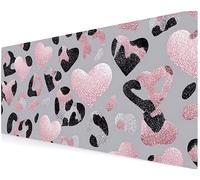 Schreibtischunterlage, Gaming Mauspad 700x300x3 mm, Mousepad xxl, Mauspad Groß Mit Gelkissen Gaming Zubehör, Rutschfeste, Schreibtischmatte Büro und Zuhause, Office Desktopschutz (Liebe Leopard) V-653
