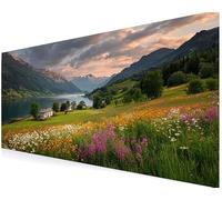Schreibtischunterlage, Gaming Mauspad 800x400x3 mm, Mousepad xxl, Mauspad Groß Mit Gelkissen Gaming Zubehör, Rutschfeste, Schreibtischmatte für Zuhause, Office Desktopschutz (Landschaft Wasser) V-681