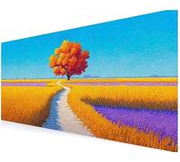 Schreibtischunterlage, Gaming Mauspad 900x500x3 mm, Mousepad xxl, Mauspad Groß Mit Gelkissen Gaming Zubehör, Rutschfeste, Schreibtischmatte für Zuhause, Office Desktopschutz (Malerei Landschaft) V-641