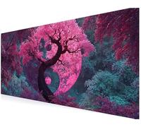 Schreibtischunterlage, Gaming Mauspad 900x500x3 mm, Mousepad xxl, Mauspad Groß Mit Gelkissen Gaming Zubehör, Rutschfeste, Schreibtischmatte Büro und Zuhause, Office Desktopschutz (Roter Baum) V-645