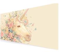 Schreibtischunterlage, Gaming Mauspad 900x500x3 mm, Mousepad xxl, Mauspad Groß Mit Gelkissen Gaming Zubehör, Rutschfeste, Schreibtischmatte Büro und Zuhause, Office Desktopschutz (Einhorn Pferd) V-668