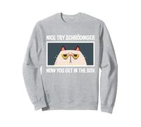 Schrodinger's Cat Funny Quantum Physics Physicists Sweatshirt, Adult Unisex, Heather Grey, XX-Large