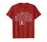 Schrodinger's Cat in A Box String Theory Quantum Physics T-Shirt, Men, Cranberry Red, Small