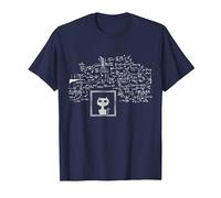 Schrodinger's Cat in A Box String Theory Quantum Physics T-Shirt, Men, Navy Blue, Medium