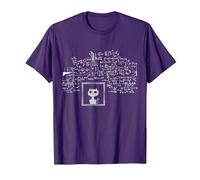 Schrodinger's Cat in A Box String Theory Quantum Physics T-Shirt, Men, Purple, Small