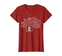 Schrodinger's Cat in A Box String Theory Quantum Physics T-Shirt, Women, Cranberry Red, XX-Large