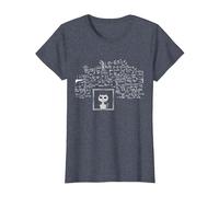 Schrodinger's Cat in A Box String Theory Quantum Physics T-Shirt, Women, Heather Blue, X-Small