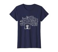 Schrodinger's Cat in A Box String Theory Quantum Physics T-Shirt, Women, Navy Blue, Medium