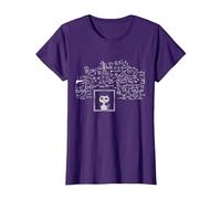 Schrodinger's Cat in A Box String Theory Quantum Physics T-Shirt, Women, Purple, X-Small