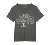 Schrodinger's Cat in A Box String Theory Quantum Physics T-Shirt, Women's Plus, Asphalt Grey, 5X