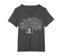 Schrodinger's Cat in A Box String Theory Quantum Physics T-Shirt, Women's Plus, Dark Heather Grey, 4X