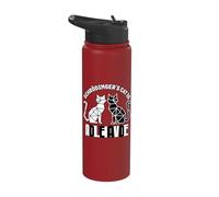 Schrodinger's Cat is Dead and Alive Polygonal Cats Physics Stainless Steel Insulated Water Bottle