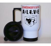 Schrodinger's Cat Travel Mug Novelty Funny Science Theory Alive Dead Gift