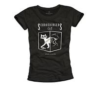 Schrodingers Cat Women's T-Shirt - Funny Nerd Theory - Black M