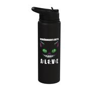 Schrödingers Cat Dead & Alive Quantum Physics Stainless Steel Insulated Water Bottle