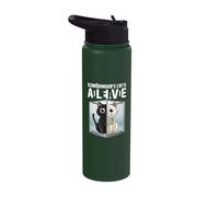 Schrödinger's Cat Dead Alive Science Geek Stainless Steel Insulated Water Bottle