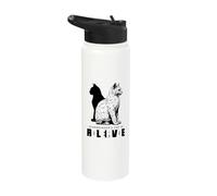 Schrödinger's Cat Dead and Alive Science Physics Stainless Steel Insulated Water Bottle