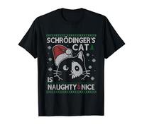 Schrödinger's Cat Is Naughty And Nice Physicist Christmas T-Shirt