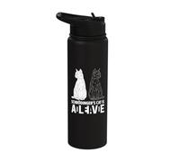 Schrödinger's Cat Science Dead and Alive Science Physics Stainless Steel Insulated Water Bottle