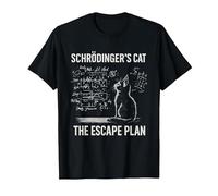 Schrödingers Cat The Escape Plan Funny Science Teacher T-Shirt, Men, Black, 4X-Large