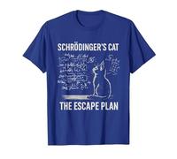 Schrödingers Cat The Escape Plan Funny Science Teacher T-Shirt, Men, Royal Blue, X-Large