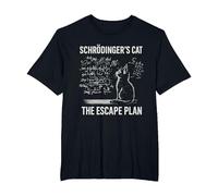 Schrödingers Cat The Escape Plan Funny Science Teacher T-Shirt, Men's Big and Tall, Black, 2X Tall