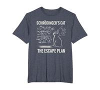 Schrödingers Cat The Escape Plan Funny Science Teacher T-Shirt, Men's Big and Tall, Heather Blue, 5X Tall