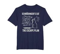 Schrödingers Cat The Escape Plan Funny Science Teacher T-Shirt, Men's Big and Tall, Navy Blue, 4X Tall