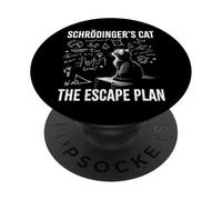 Schrödingers Cat The Escape Plan | Funny Scientist & Teacher PopSockets Adhesive PopGrip