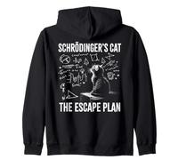 Schrödingers Cat The Escape Plan | Funny Scientist & Teacher Zip Hoodie