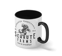 Schrute Farms Jumper Sweatshirt Funny The US Office Dwight Beets Michael Scott White Coffee Mug with Black Rim & Handle