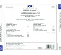 SCHUBERT: OUVERTRE IN C-MOLL D 8; BEETHOVEN: STREICHQUARTETT OP. 135; HARTMANN: