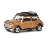 Schuco Mini Cooper 1:64 Scale Diecast Zinc Model Car with Open Folding Roof Metallic Brown