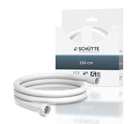 Schütte 63878 1.5 m, Anti-Twist Protection, 150 cm Length, Made of Plastic, Shower Head Hose with Universal Connection, White