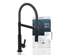 SCHÜTTE 79147 Miami Kitchen Tap 360° with Soft Touch Hose, Single Lever Mixer Tap with Extendable Magnetic Dish Rinser Mixer Tap for The Sink, Kitchen Tap Black Matt