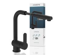 Schütte 79760 London Sink Pull Out Sprayer-Energy Saving Kitchen Single Lever Mixer Tap-Matt Black