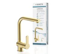 SCHÜTTE 79770 London Kitchen Faucet with Pull-Out Shower Head, 360 Degree Swivel Faucet for Kitchen, Mixer Tap with Single Lever Mixer Tap, Sink Fixture in Gold
