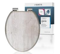 Schütte 80192-A Lightwood Soft-Close Mechanism Made, Wooden core lid with Motif (Maximum Load of The Toilet seat 150 kg), Wood Colour