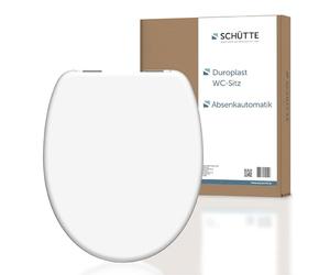 Schütte 82100-A Blanc mécanisme Chasse automatique | Abattant avec charnières métalliques | La Lunette toilettes supporte une Charge maximale de 150 kg Toilet seat, White
