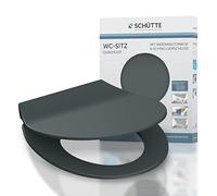 Schütte 82704 Soft-Close Mechanism, Quick Release, Slim Lid, Toilet Seat in Grey, Charcoal