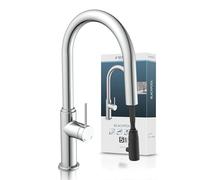 SCHÜTTE Blackpool 79516 Kitchen Tap with Pull-Out Spray, 360° Kitchen Faucet, Single Lever Mixer Tap with Extendable Shower Head in Chrome