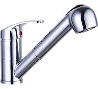 SCHÜTTE DIZIANI Kitchen Sink Mixer Tap with Pull-Out Dish Rinser Single Lever Mixer Tap with Shower Head Sink Mixer Tap with Dish Rinser Chrome