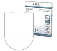 SCHÜTTE Duroplast D Shape Toilet Seat with Soft-Close Mechanism and Quick Release for Easy Cleaning, Maximum Load of The Toilet Seat 175 kg, White 82910