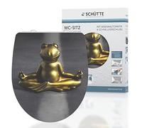 Schütte Duroplast HG Relaxing Frog 82581 Toilet Seat with Soft-Close Mechanism, Quick Release for Easy Cleaning, Maximum Load of The Toilet Seat 150 kg, Frog Motif