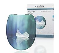 SCHÜTTE Fallen Leaf 82153 Duroplast Fallen Leaf Toilet Seat with Soft-Close Mechanism, Suitable for All Standard Toilet Basins, Maximum Load of The Toilet Seat 175 kg
