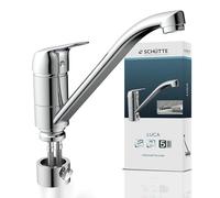 SCHÜTTE MB35210 LUCA Removable Kitchen Sink Faucet Mixer Tap Under Window Assembly Front Window Kitchen Faucet for Sink on Window Hoses Flexible Chrome
