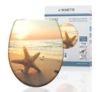 Schütte SEA Star 82373 Duroplast Soft-Close Mechanism and Quick Release for Easy Cleaning, Maximum Load of The Toilet Seat 150 kg, Starfish Motif