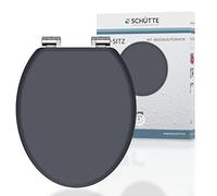 SCHÜTTE Spirit Toilet Seat with Soft-Close Mechanism Made of Wood, Toilet Lid Made of MDF, Wooden Core Toilet Seat with Toilet Lid, Toilet Seat and Lid Maximum Load 175 kg, Anthracite