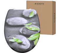Schütte 82374-A Stones Soft-Close Mechanism, Motif and Quick Release for Cleaning, Duroplast lid (max. Load of The Toilet seat 150 kg)